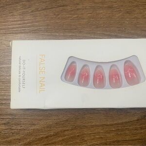 Pink Heart False Nails